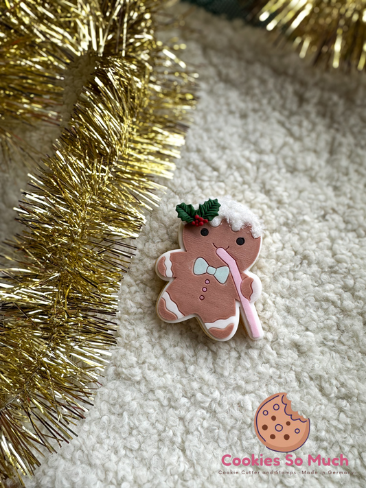 süsser Lebkuchen mit Strohhalm Acryl debosser und ausstecher